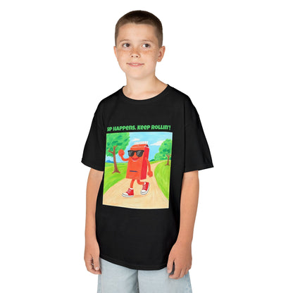 WORNWORD Kids Mid-Weight Tee - Walking Juice Box “Sip Happens. Keep Rollin’!