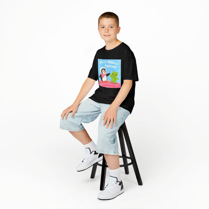 WORNWORD Kids Mid-Weight Tee - Penguin "Space Buddies Forever!"