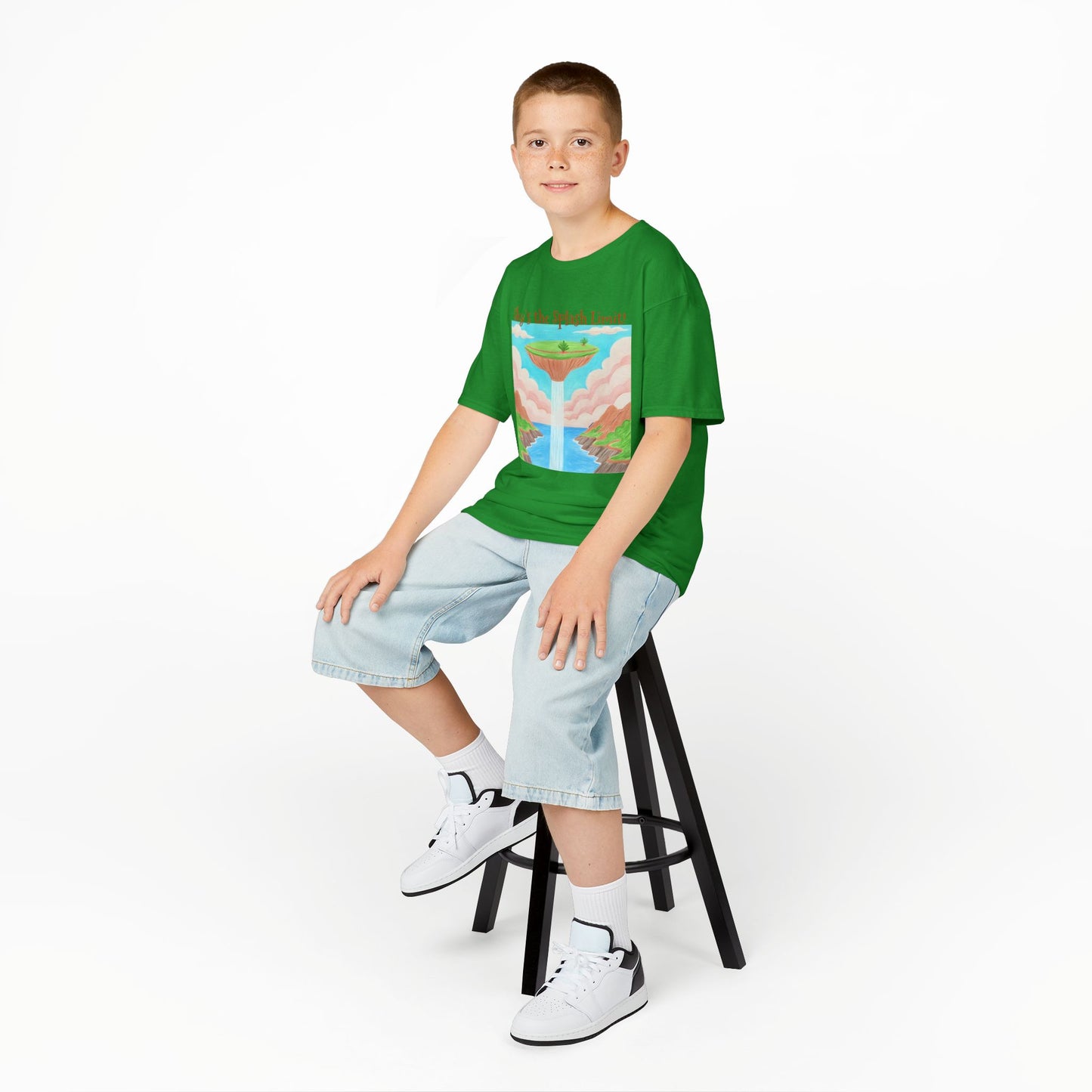 WORNWORD Kids Mid-Weight Tee - Waterfall Islands “Sky’s the Splash Limit!”