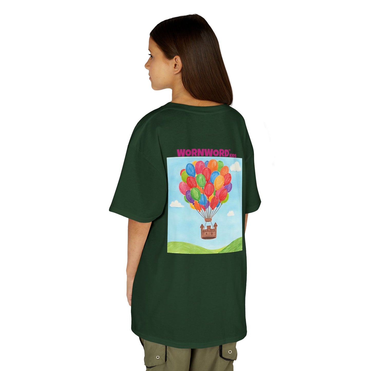 WORNWORD Kids Mid-Weight Tee - Floating Castle “Upside-Down = Right Side Fun!”