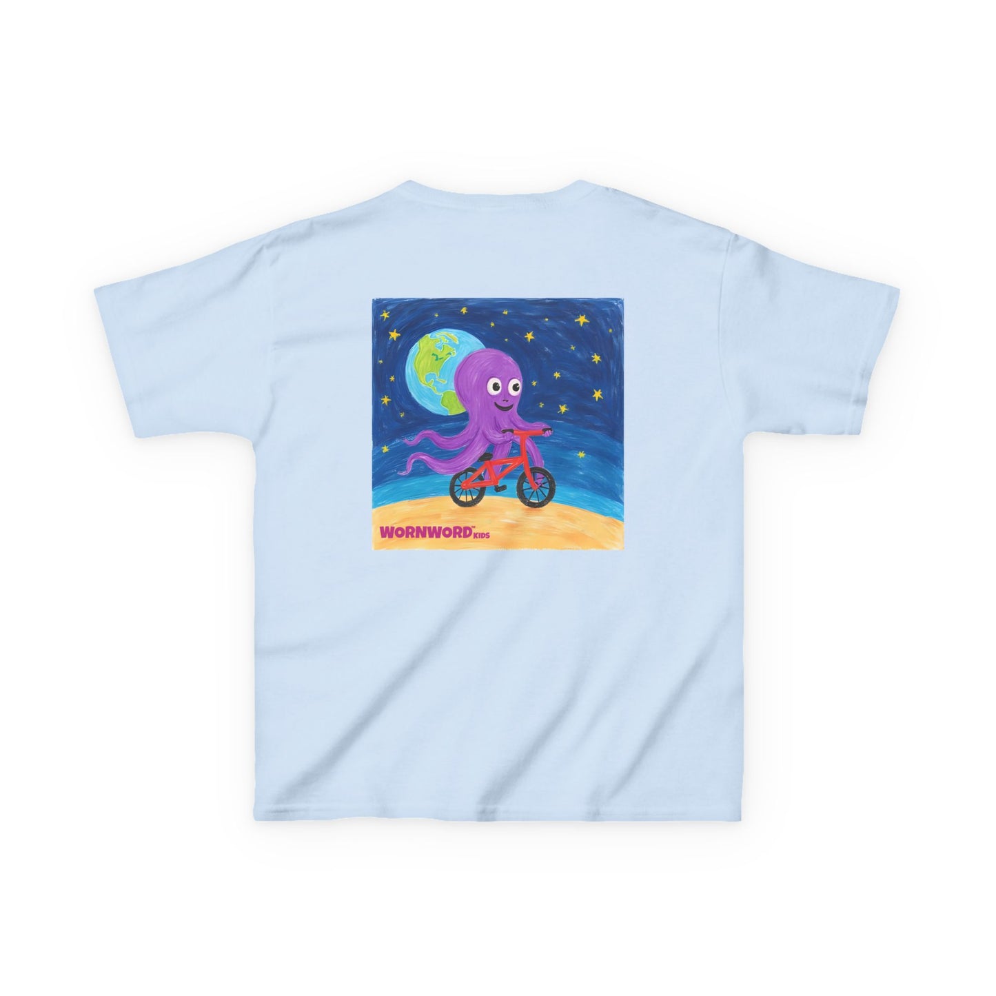 WORNWORD Kids Mid-Weight Tee - Octopus "Ride the Moon. Rule the Waves!"