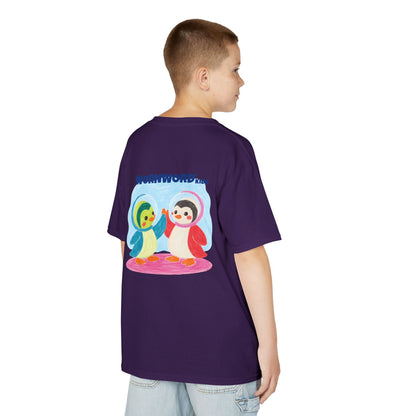 WORNWORD Kids Mid-Weight Tee - Penguin "Space Buddies Forever!"
