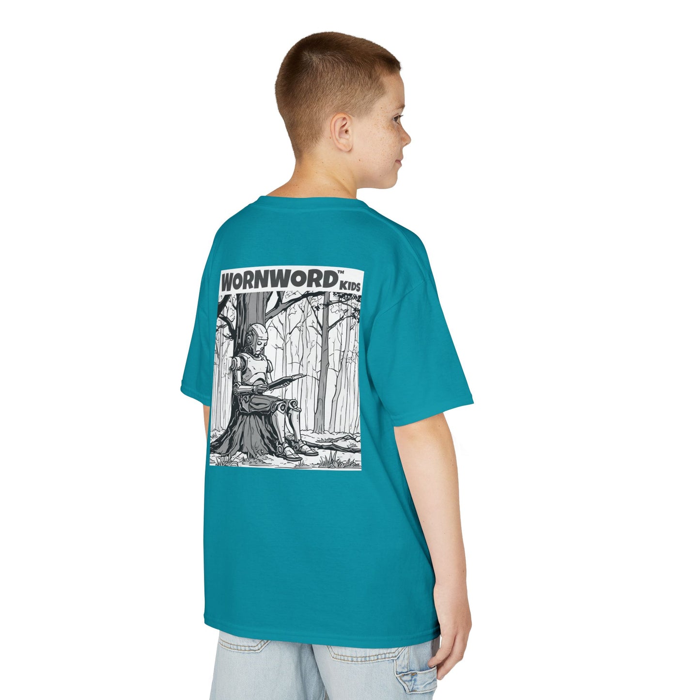 WORNWORD Kids™ Youth Mid-Weight Tee - Robot "Upgrade Your Brain"