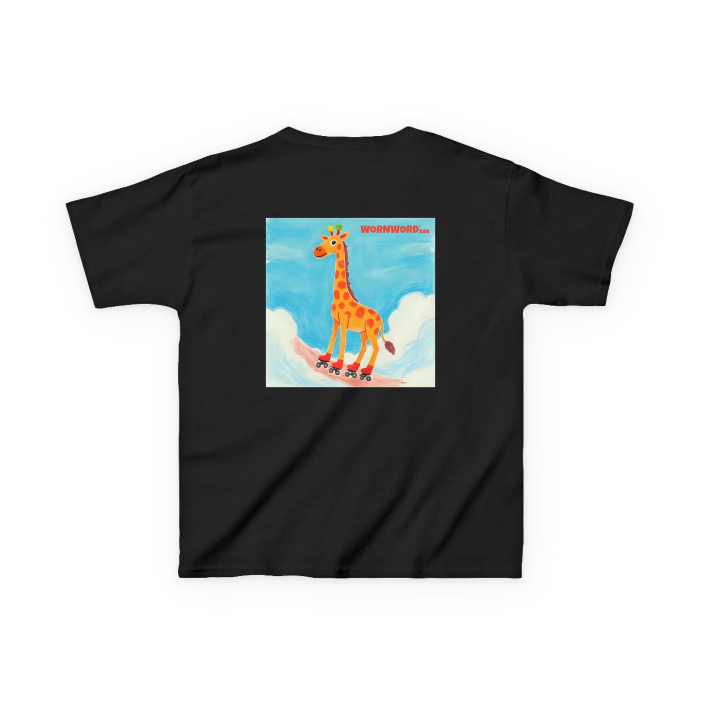 WORNWORD Kids Mid-Weight Tee - Giraffe "Roll High. Dream Bright!"