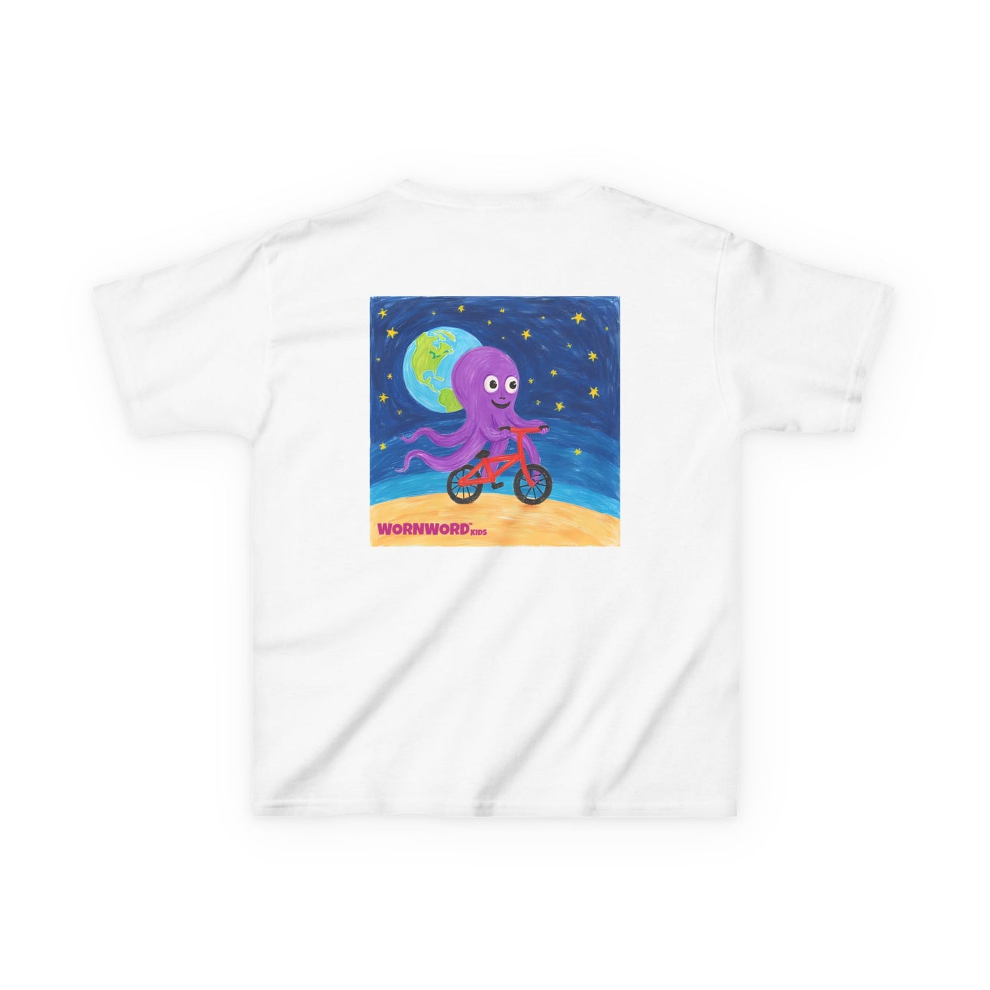 WORNWORD Kids Mid-Weight Tee - Octopus "Ride the Moon. Rule the Waves!"