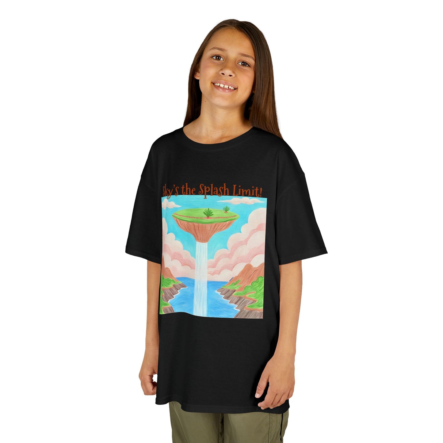 WORNWORD Kids Mid-Weight Tee - Waterfall Islands “Sky’s the Splash Limit!”