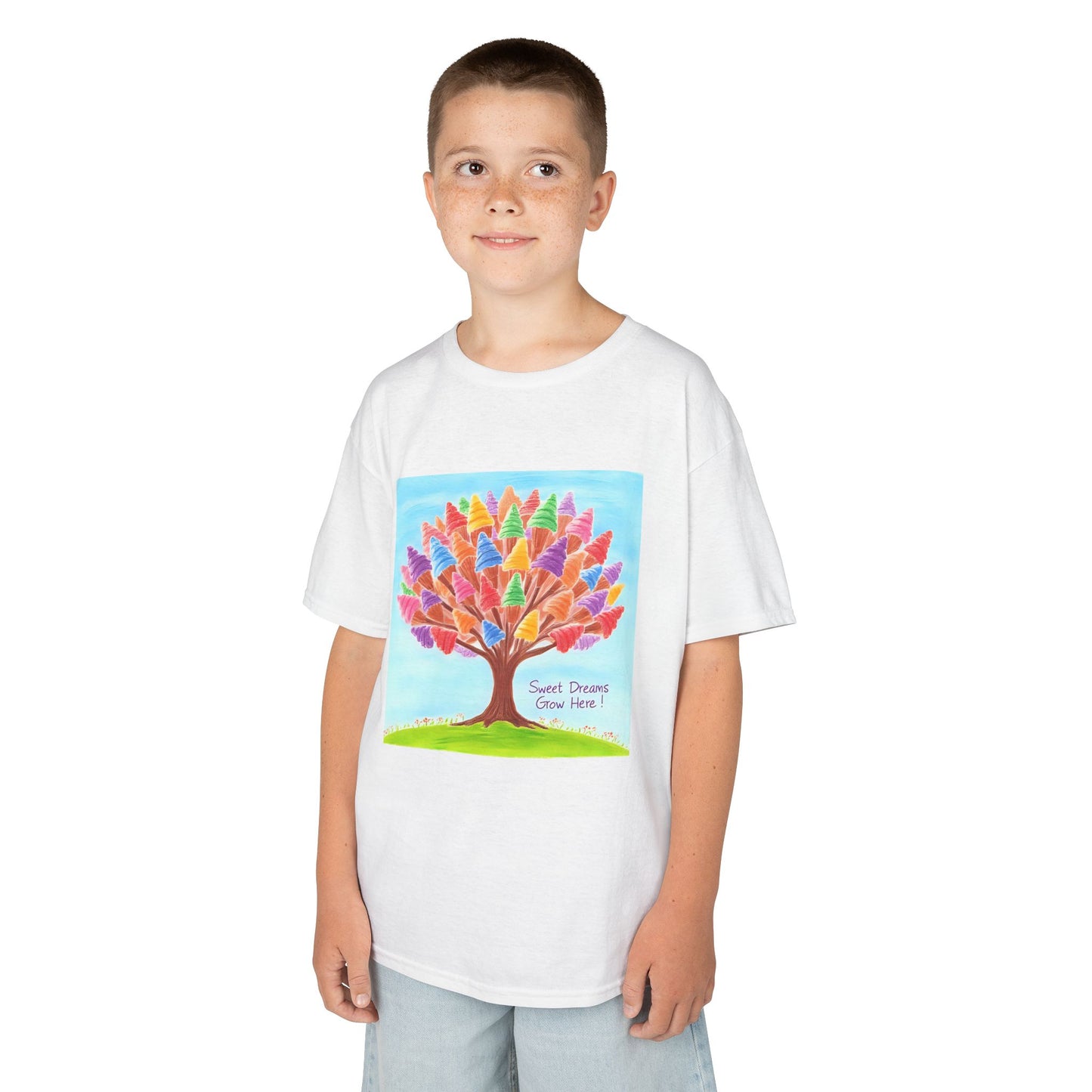 WORNWORD Kids Mid-Weight Tee - Ice-Cream Tree “Sweet Dreams Grow Here!”