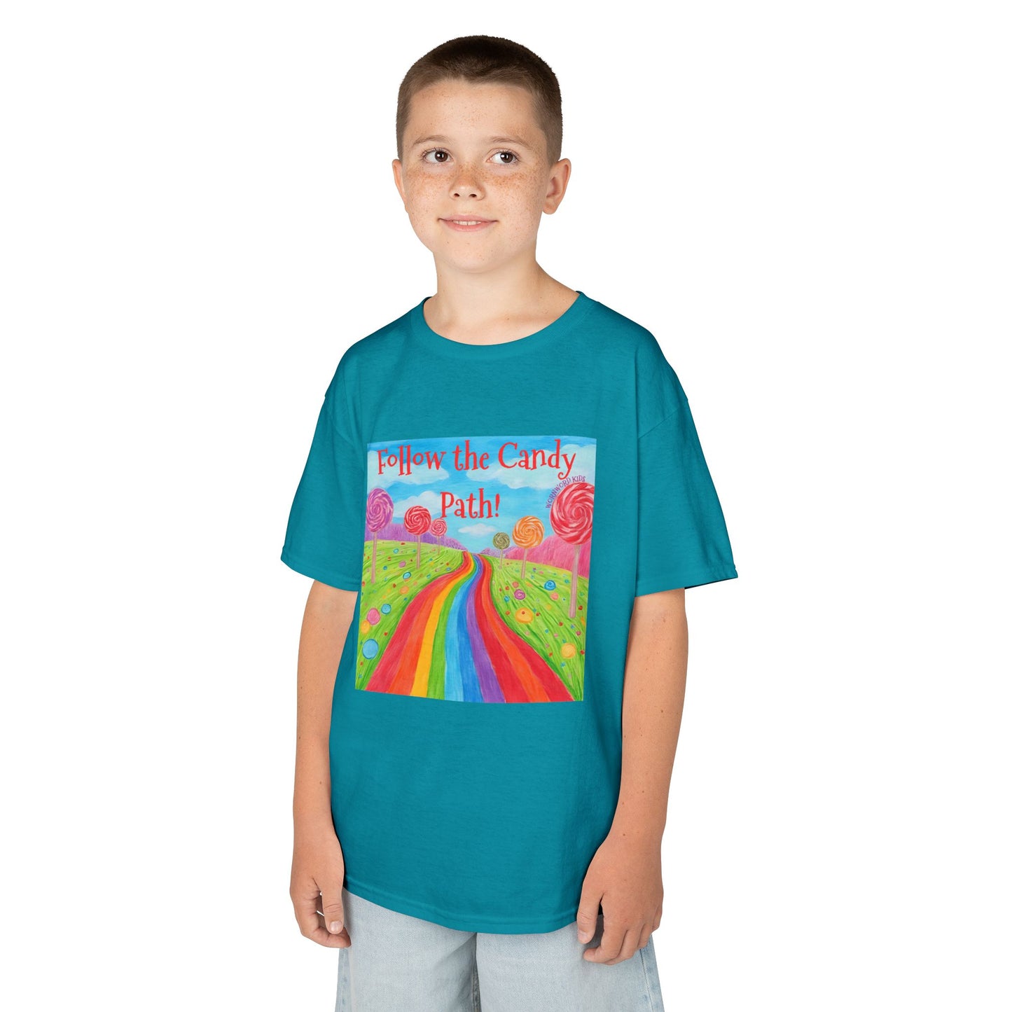 WORNWORD Kids Mid-Weight Tee - Rainbow Road “Follow the Candy Path!”