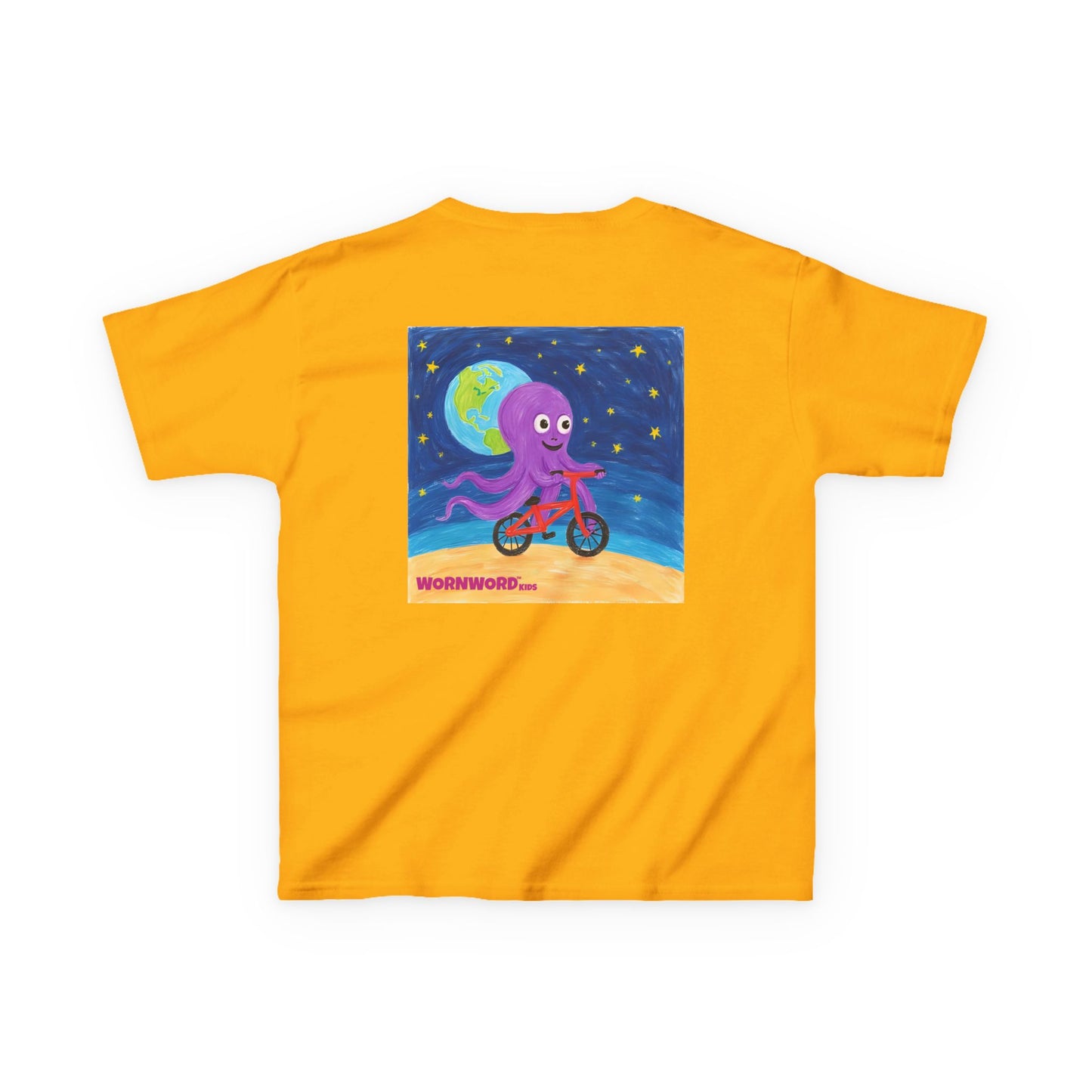 WORNWORD Kids Mid-Weight Tee - Octopus "Ride the Moon. Rule the Waves!"