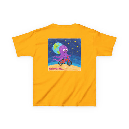 WORNWORD Kids Mid-Weight Tee - Octopus "Ride the Moon. Rule the Waves!"