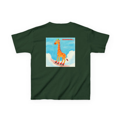 WORNWORD Kids Mid-Weight Tee - Giraffe "Roll High. Dream Bright!"