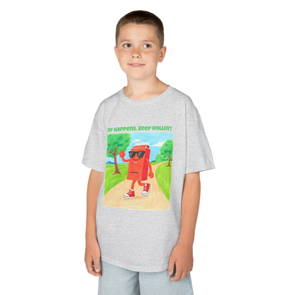 WORNWORD Kids Mid-Weight Tee - Walking Juice Box “Sip Happens. Keep Rollin’!