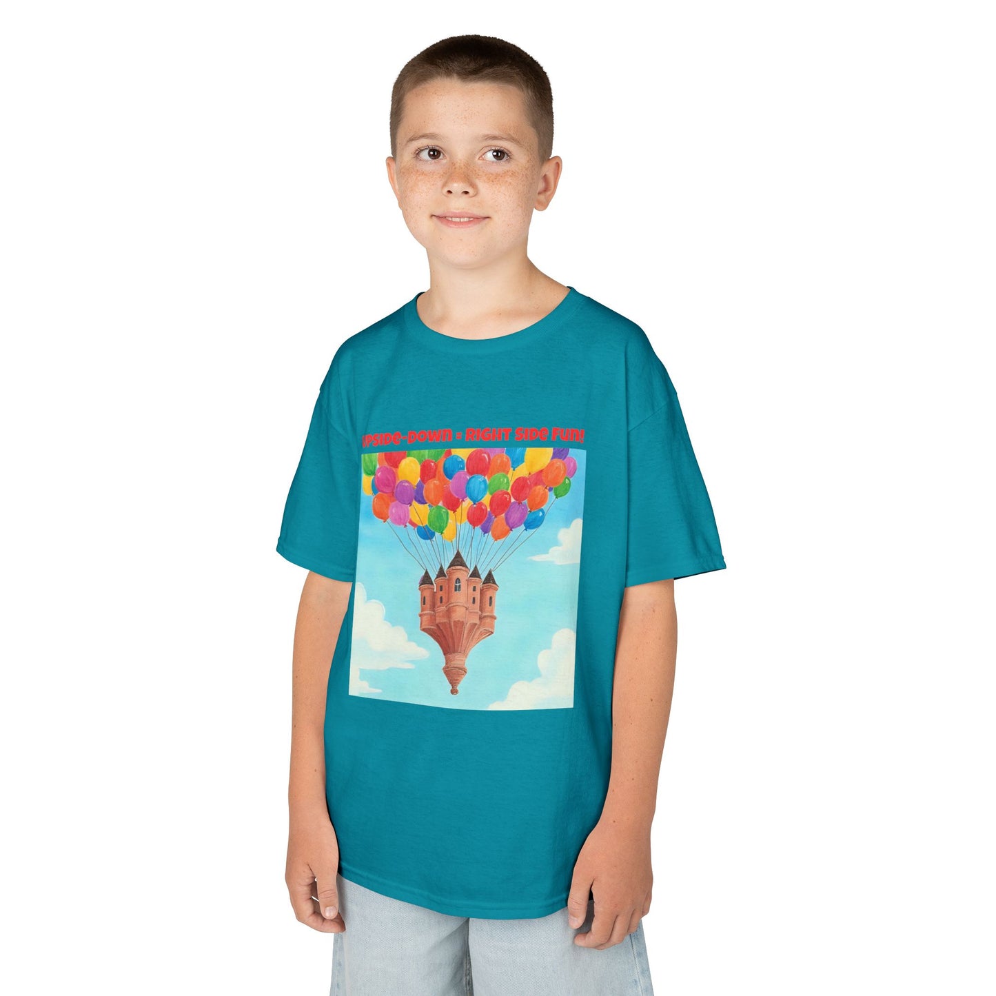 WORNWORD Kids Mid-Weight Tee - Floating Castle “Upside-Down = Right Side Fun!”