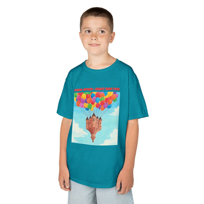 WORNWORD Kids Mid-Weight Tee - Floating Castle “Upside-Down = Right Side Fun!”