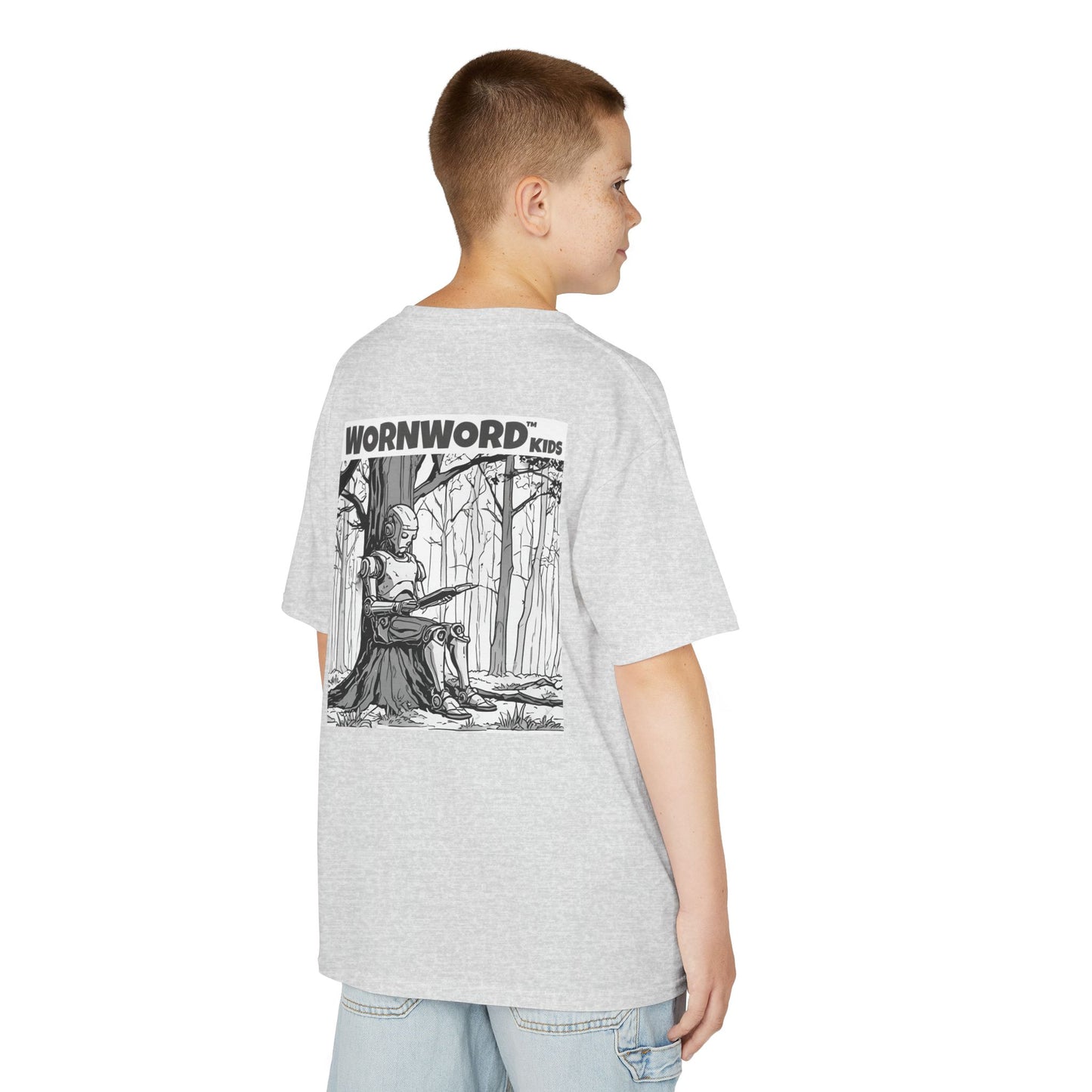 WORNWORD Kids™ Youth Mid-Weight Tee - Robot "Upgrade Your Brain"