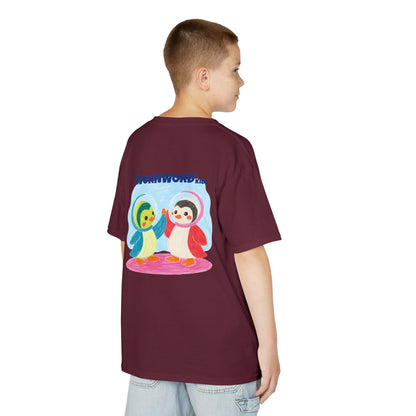 WORNWORD Kids Mid-Weight Tee - Penguin "Space Buddies Forever!"