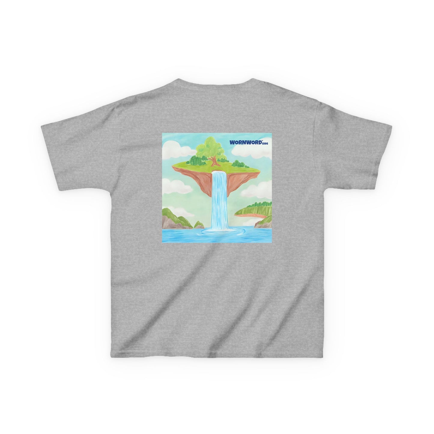WORNWORD Kids Mid-Weight Tee - Waterfall Islands “Sky’s the Splash Limit!”