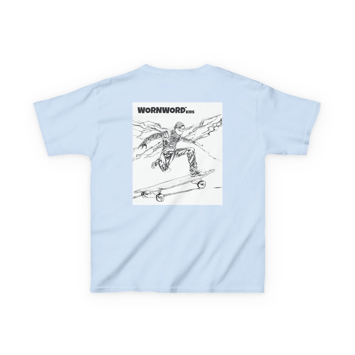 WORNWORD Kids™ Youth Mid-Weight Tee - Lightning Bolt "Charged Up and Rolling!"
