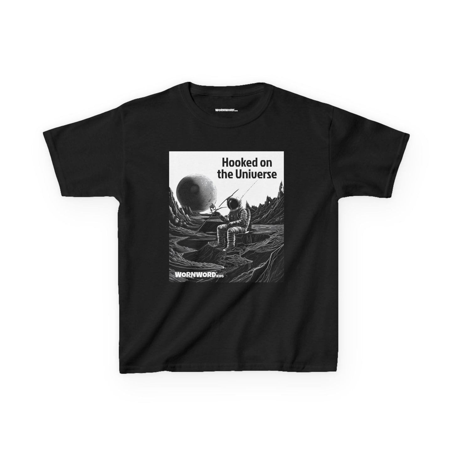 WORNWORD Kids™ Youth Mid-Weight Tee - Astronaut "Hooked on the Universe!