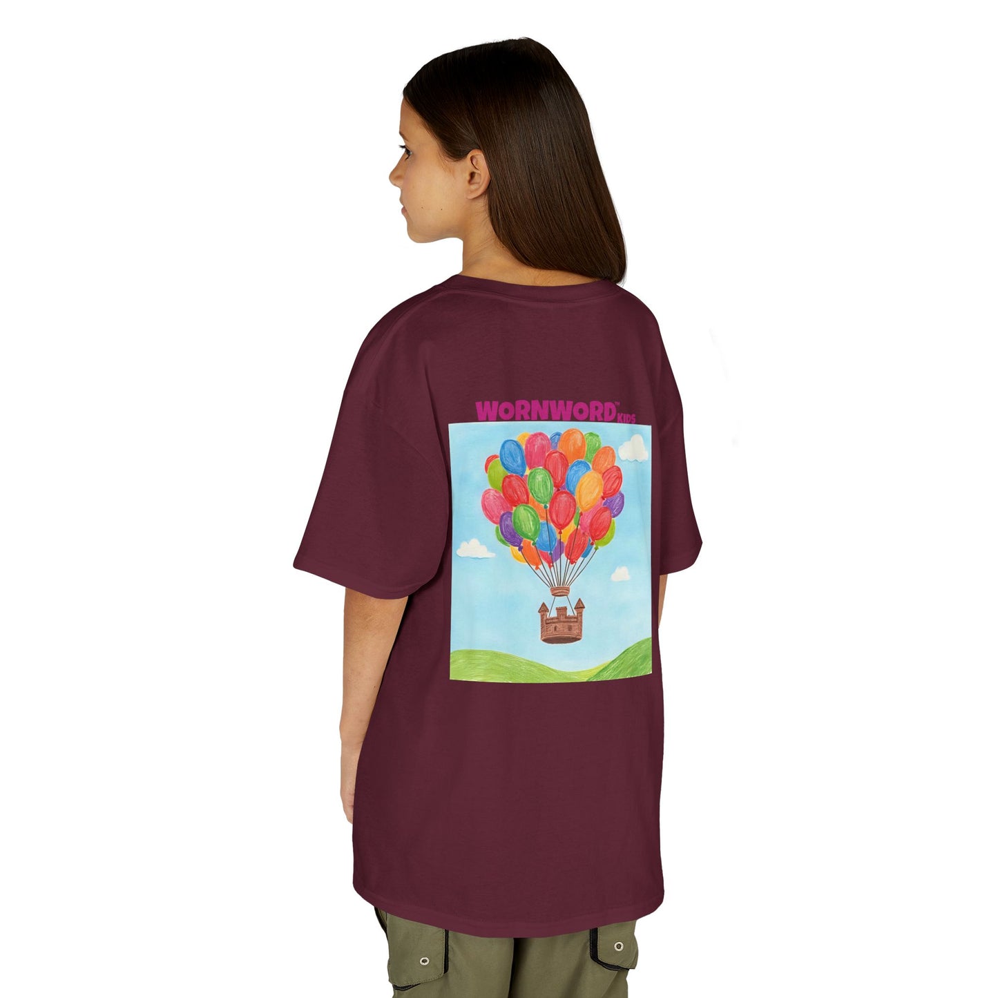 WORNWORD Kids Mid-Weight Tee - Floating Castle “Upside-Down = Right Side Fun!”