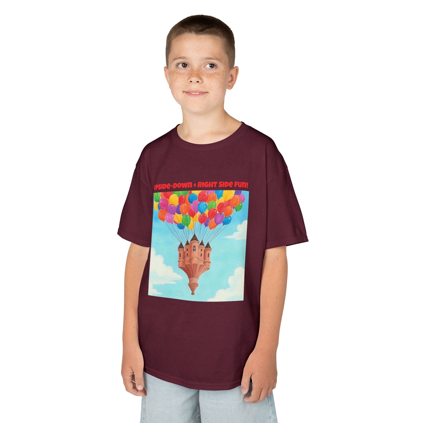 WORNWORD Kids Mid-Weight Tee - Floating Castle “Upside-Down = Right Side Fun!”