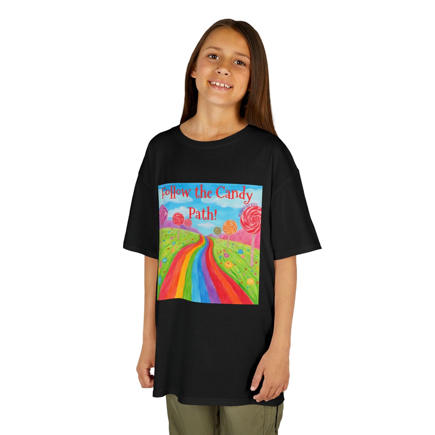 WORNWORD Kids Mid-Weight Tee - Rainbow Road “Follow the Candy Path!”