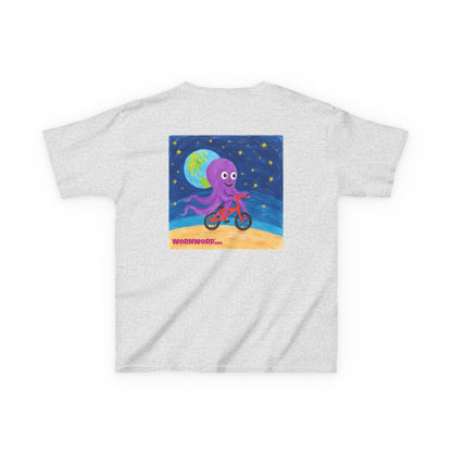 WORNWORD Kids Mid-Weight Tee - Octopus "Ride the Moon. Rule the Waves!"