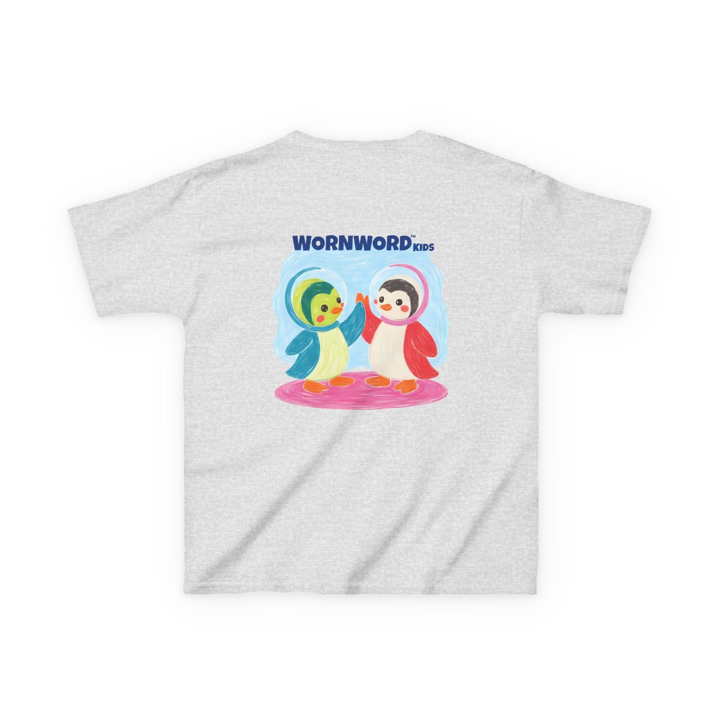 WORNWORD Kids Mid-Weight Tee - Penguin "Space Buddies Forever!"
