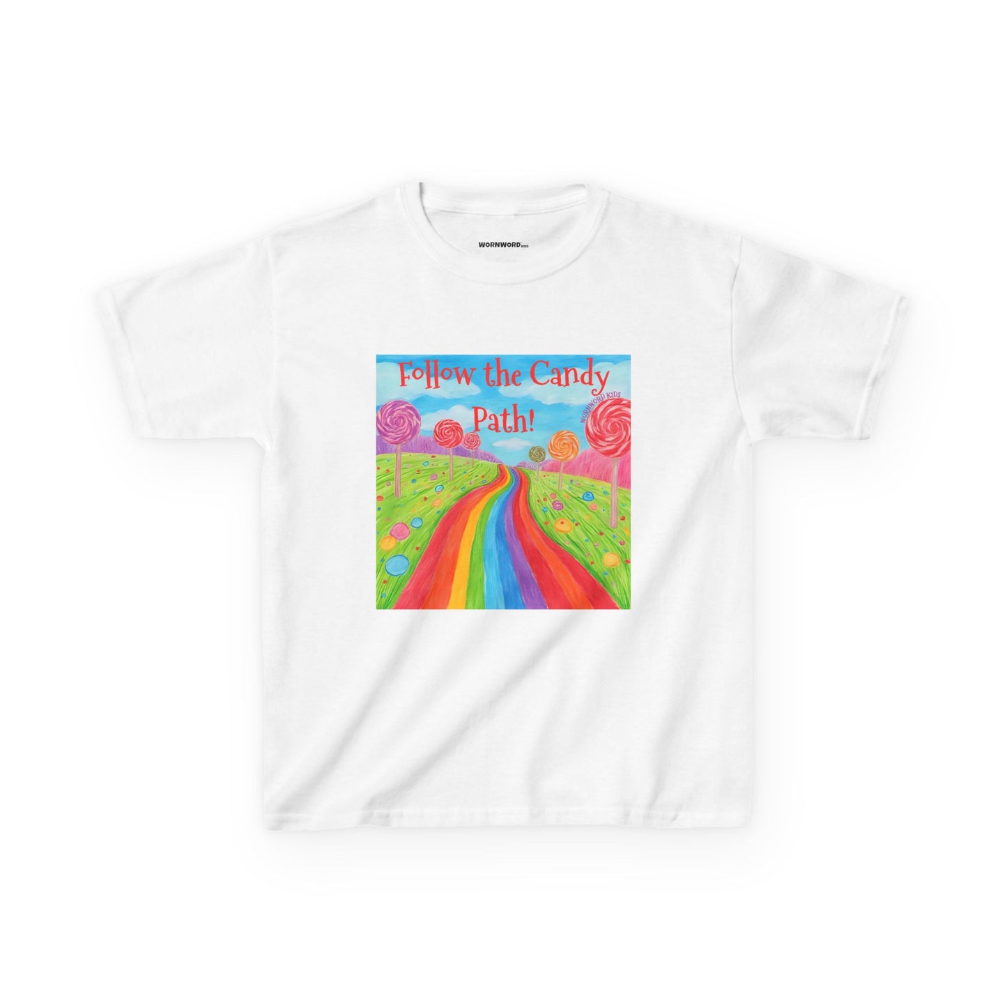 WORNWORD Kids Mid-Weight Tee - Rainbow Road “Follow the Candy Path!”