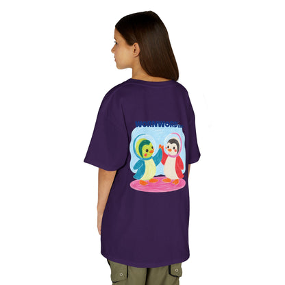 WORNWORD Kids Mid-Weight Tee - Penguin "Space Buddies Forever!"