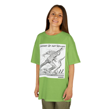 WORNWORD Kids™ Youth Mid-Weight Tee - Lightning Bolt "Charged Up and Rolling!"