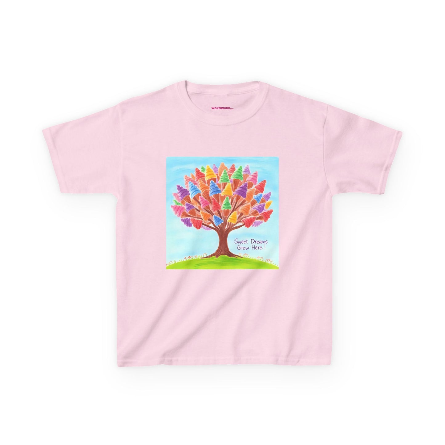 WORNWORD Kids Mid-Weight Tee - Ice-Cream Tree “Sweet Dreams Grow Here!”