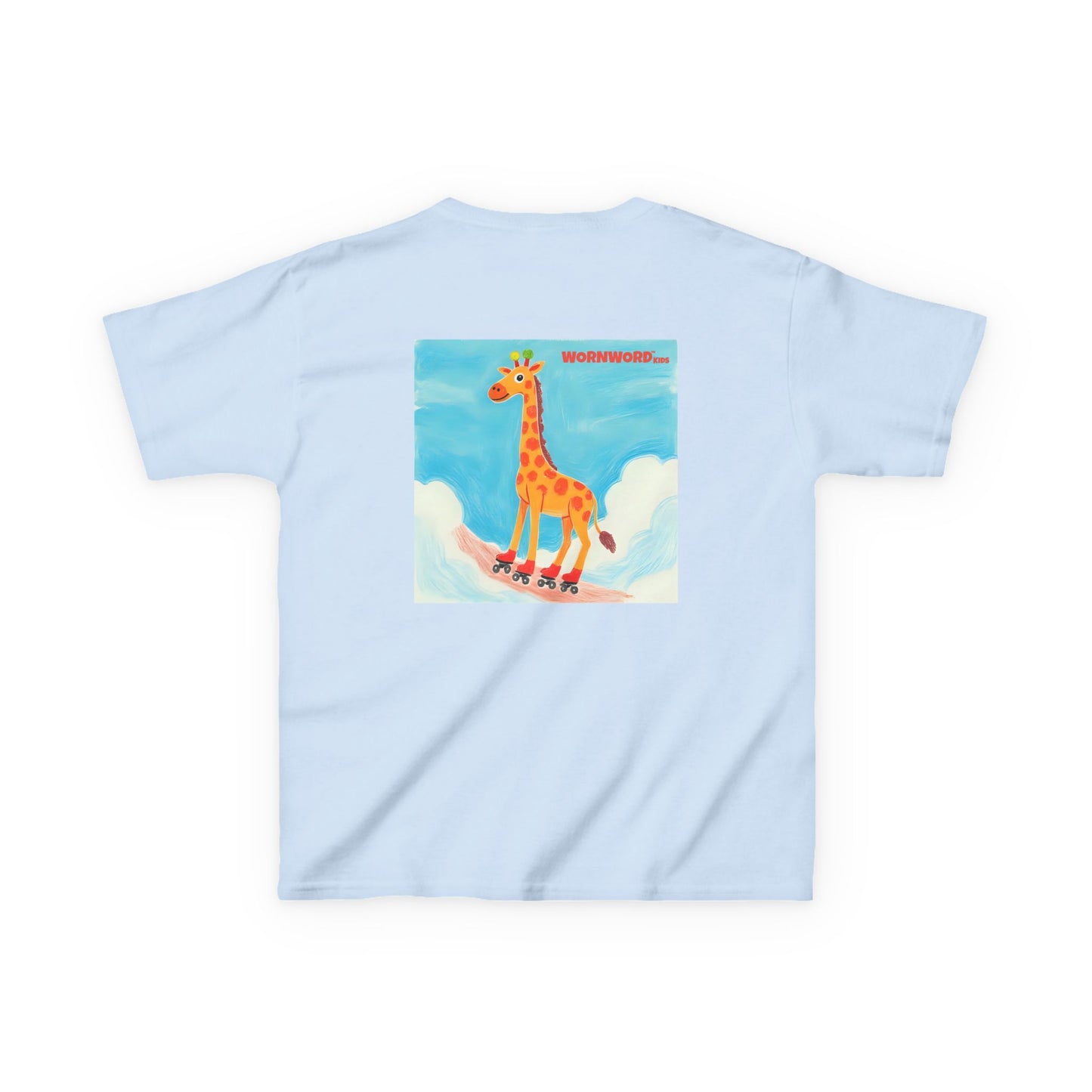 WORNWORD Kids Mid-Weight Tee - Giraffe "Roll High. Dream Bright!"