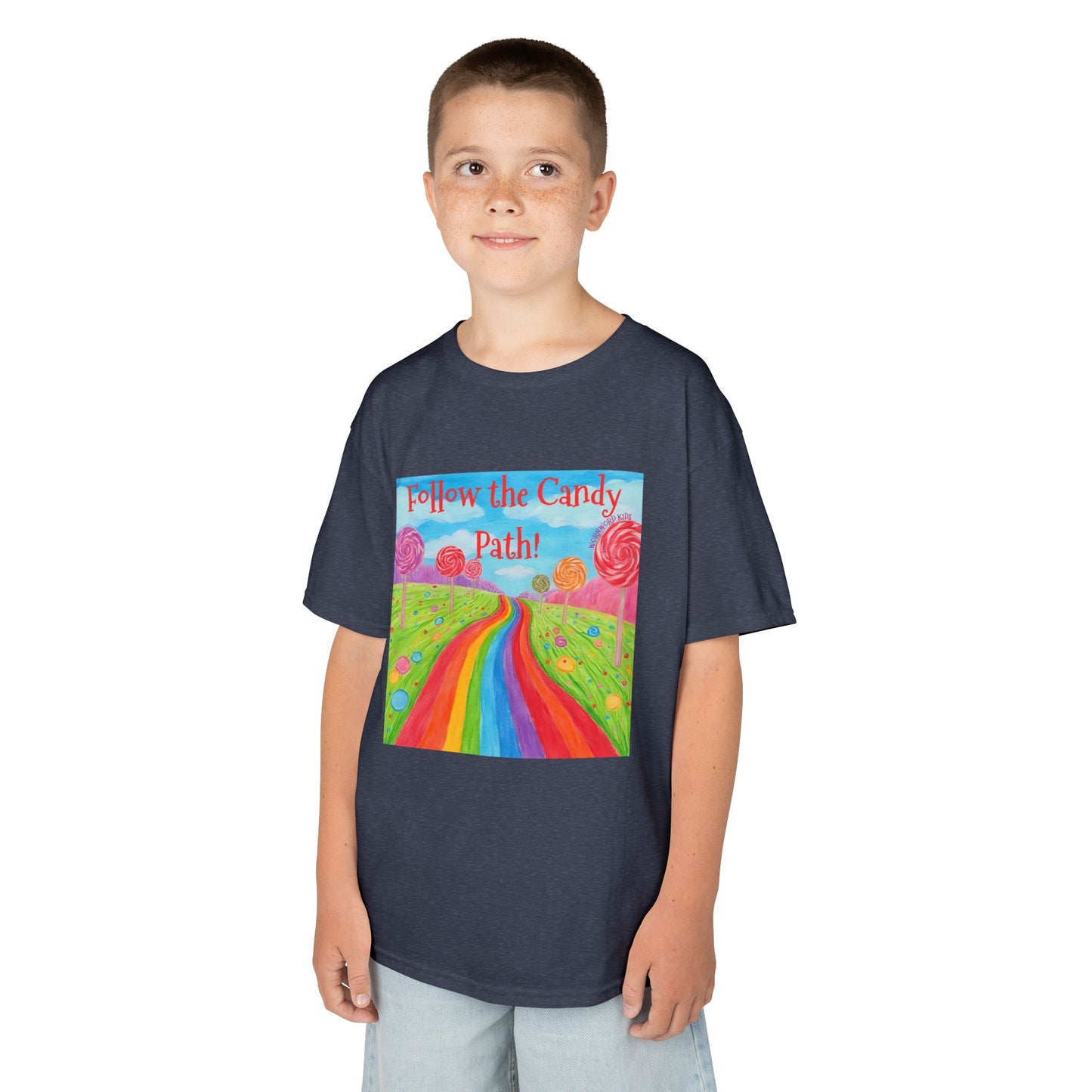 WORNWORD Kids Mid-Weight Tee - Rainbow Road “Follow the Candy Path!”