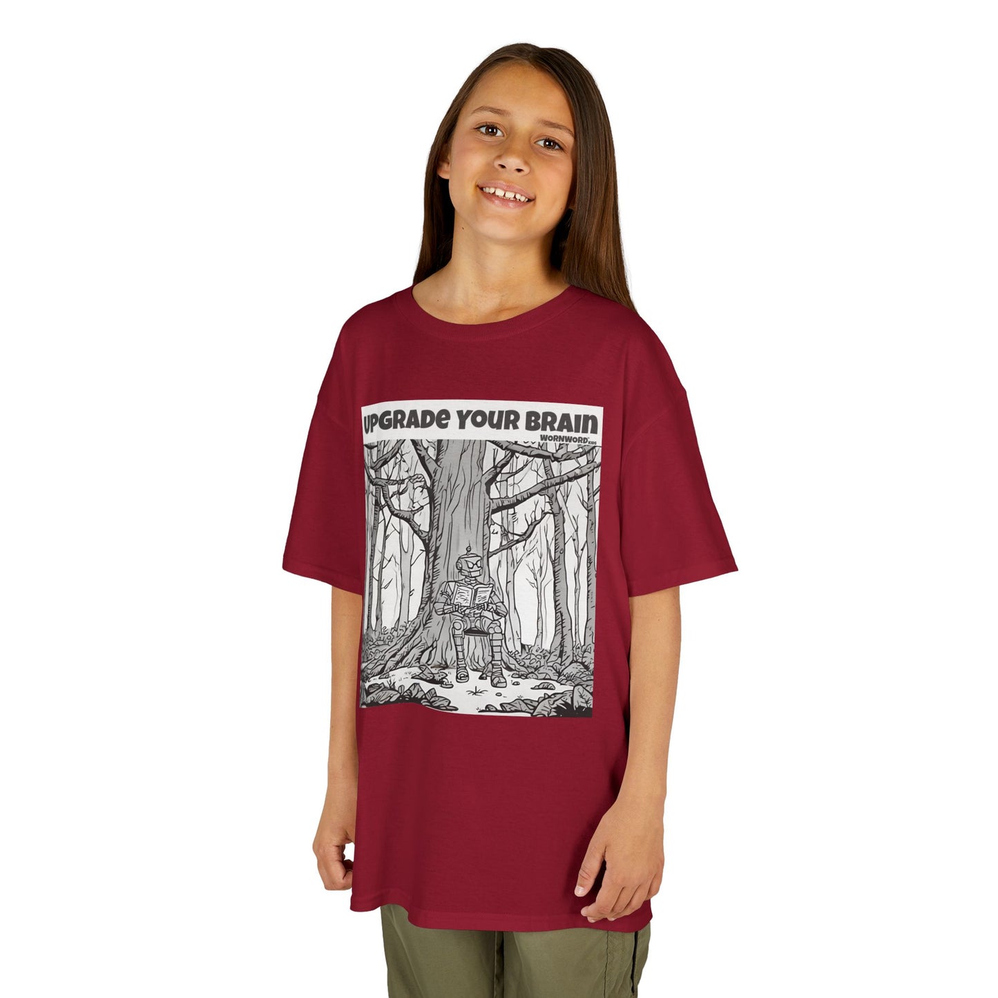 WORNWORD Kids™ Youth Mid-Weight Tee - Robot "Upgrade Your Brain"
