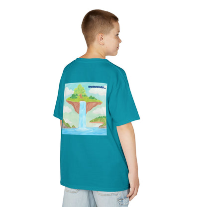 WORNWORD Kids Mid-Weight Tee - Waterfall Islands “Sky’s the Splash Limit!”