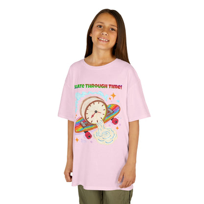 WORNWORD Kids Mid-Weight Tee - Melting Clock “Skate Through Time!”