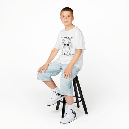 WORNWORD Kids™ Youth Mid-Weight Tee - Cyber Cat "Glitch Mode: On"