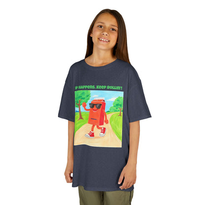 WORNWORD Kids Mid-Weight Tee - Walking Juice Box “Sip Happens. Keep Rollin’!