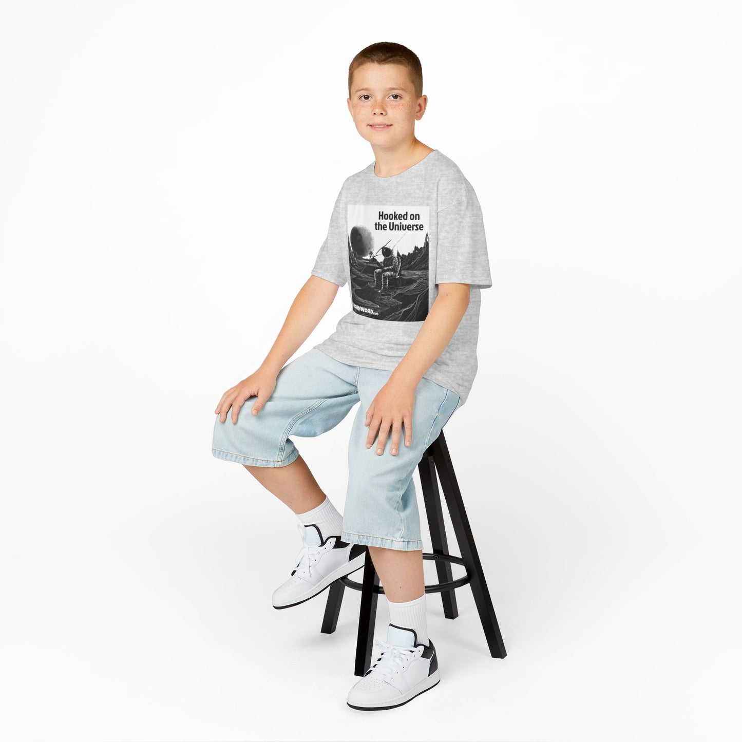 WORNWORD Kids™ Youth Mid-Weight Tee - Astronaut "Hooked on the Universe!