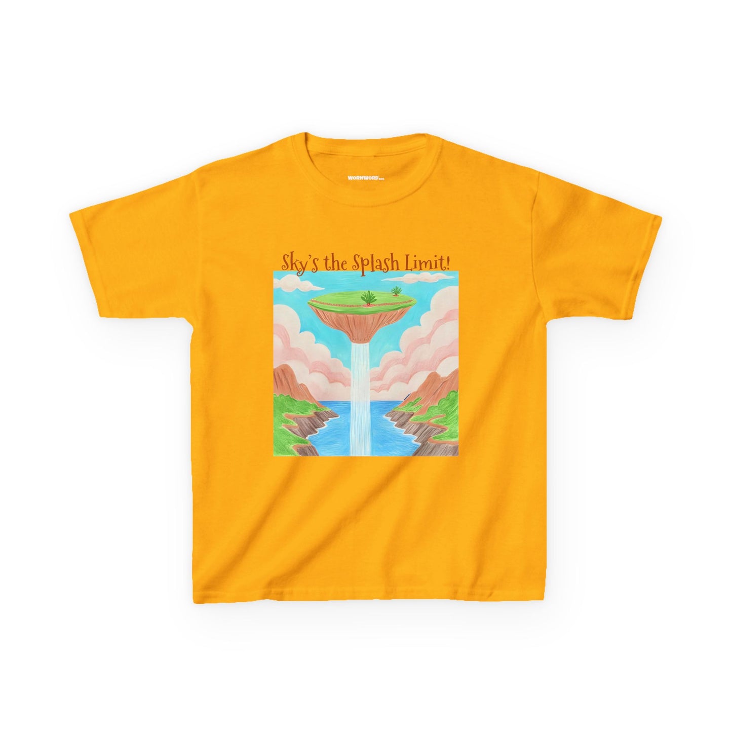 WORNWORD Kids Mid-Weight Tee - Waterfall Islands “Sky’s the Splash Limit!”
