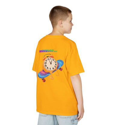 WORNWORD Kids Mid-Weight Tee - Melting Clock “Skate Through Time!”