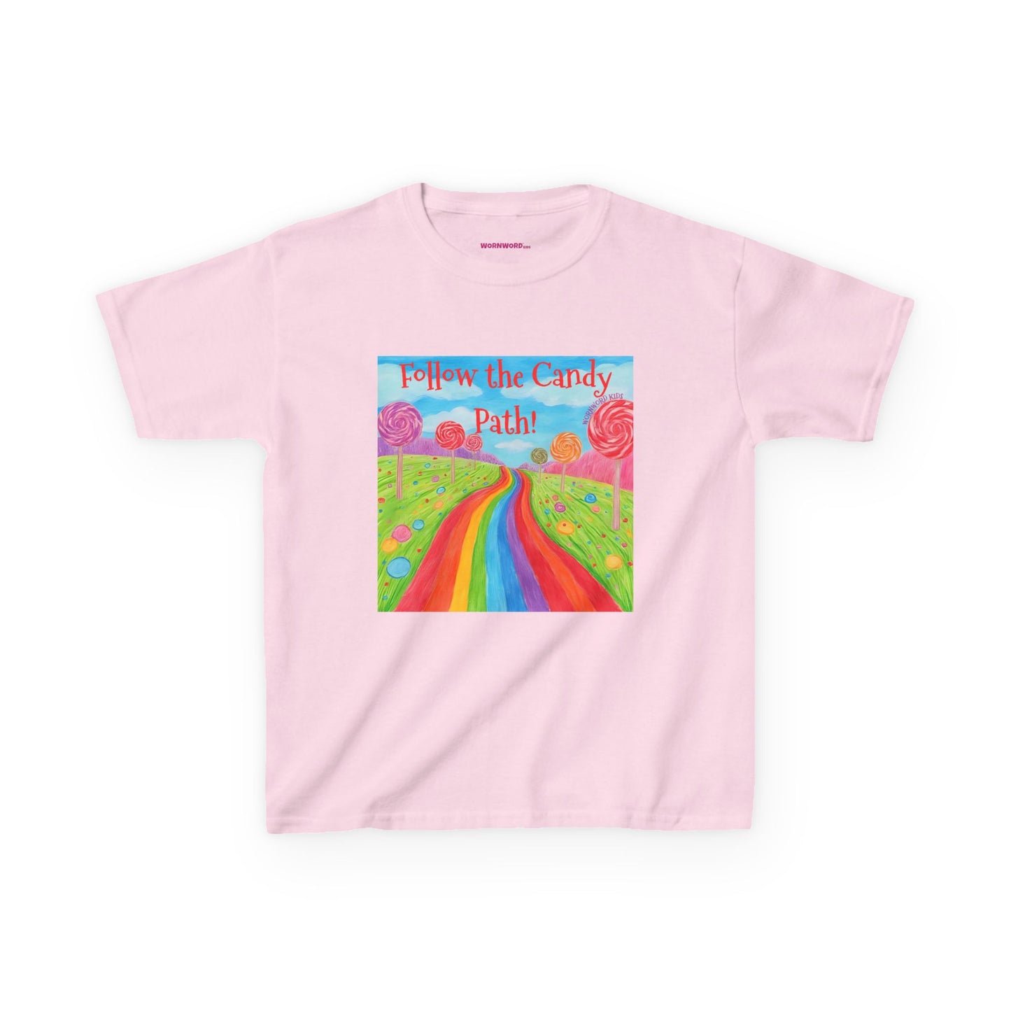 WORNWORD Kids Mid-Weight Tee - Rainbow Road “Follow the Candy Path!”