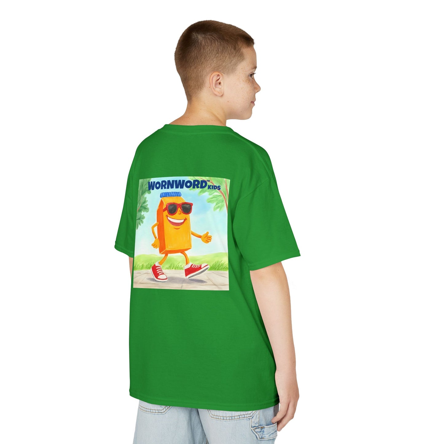 WORNWORD Kids Mid-Weight Tee - Walking Juice Box “Sip Happens. Keep Rollin’!