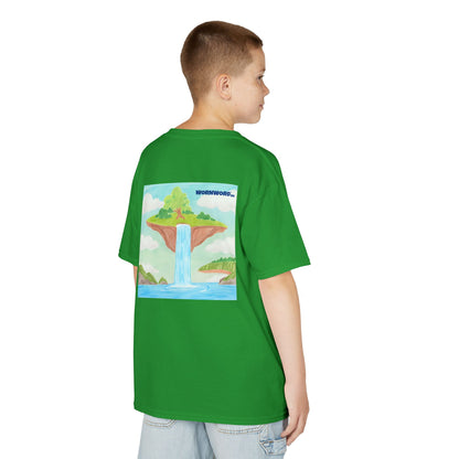 WORNWORD Kids Mid-Weight Tee - Waterfall Islands “Sky’s the Splash Limit!”