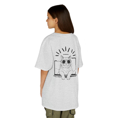 WORNWORD Kids™ Youth Mid-Weight Tee - Cyber Cat "Glitch Mode: On"