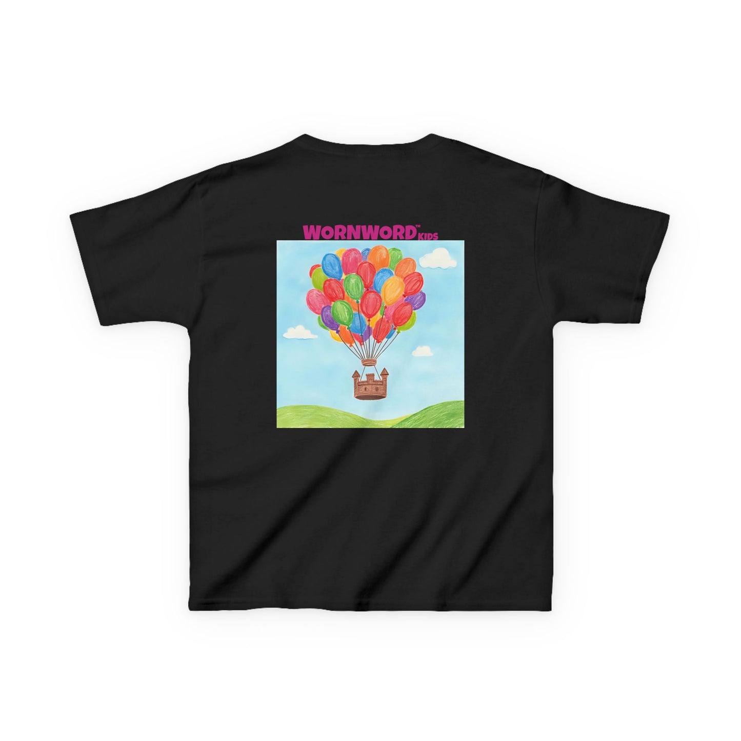 WORNWORD Kids Mid-Weight Tee - Floating Castle “Upside-Down = Right Side Fun!”