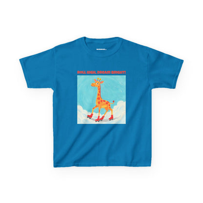 WORNWORD Kids Mid-Weight Tee - Giraffe "Roll High. Dream Bright!"