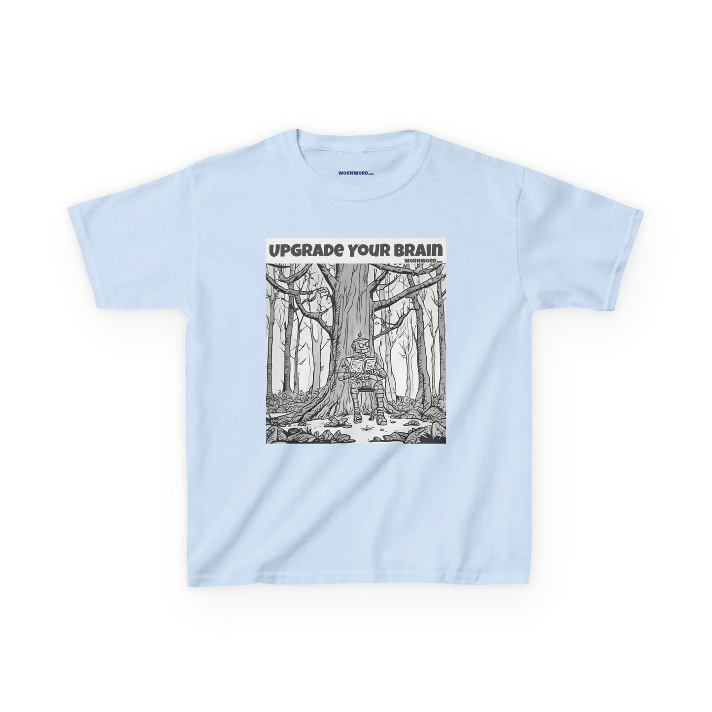 WORNWORD Kids™ Youth Mid-Weight Tee - Robot "Upgrade Your Brain"
