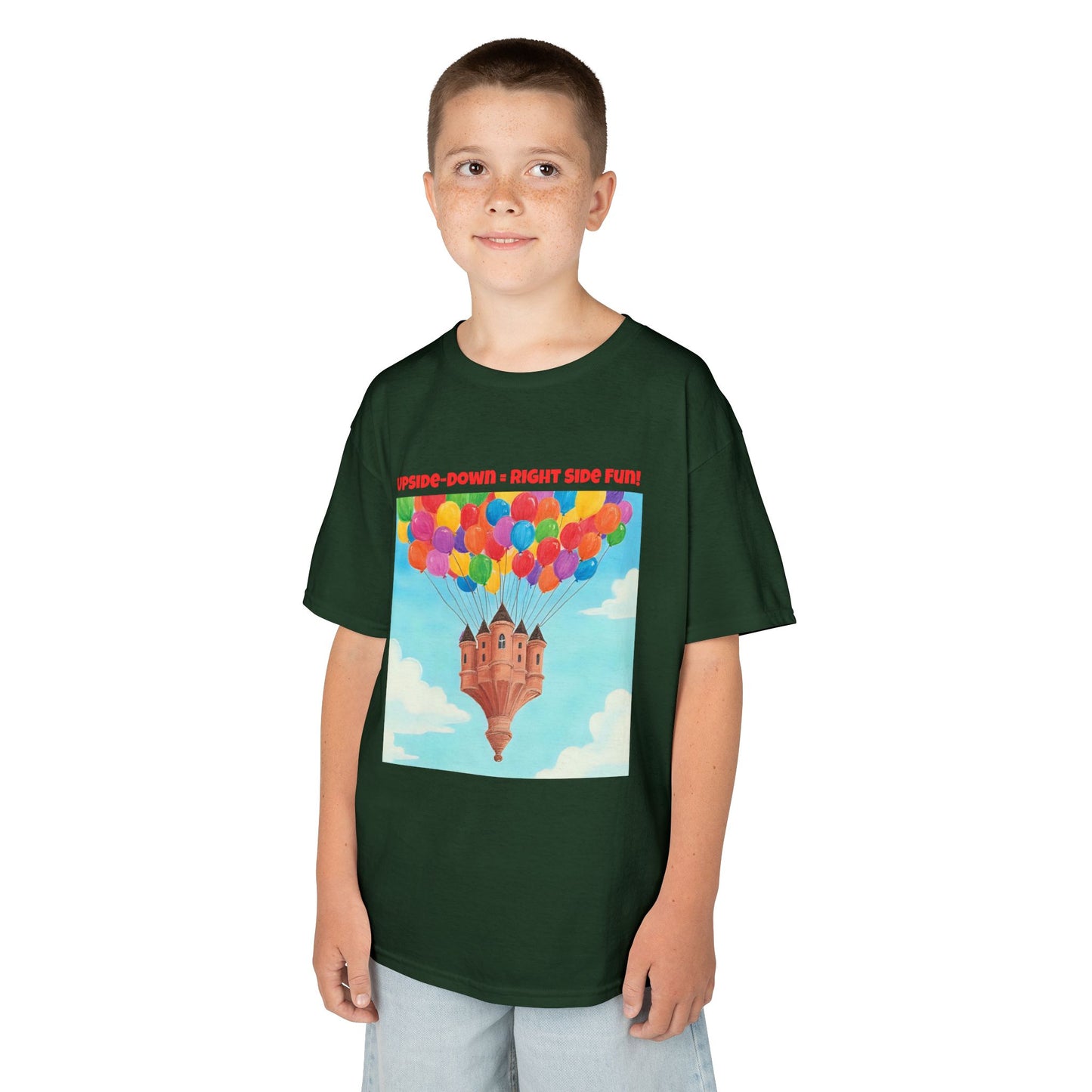 WORNWORD Kids Mid-Weight Tee - Floating Castle “Upside-Down = Right Side Fun!”